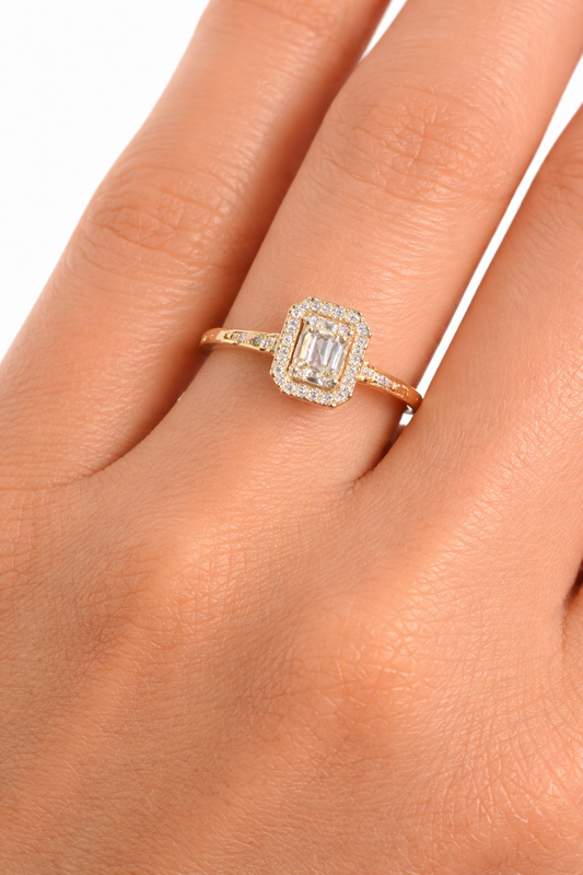 14 Ayar Altın - Gold Baget Yüzük