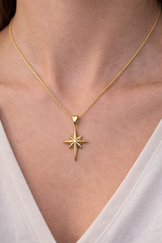 14 Ayar Altın - Kutup Yıldızı Kolye