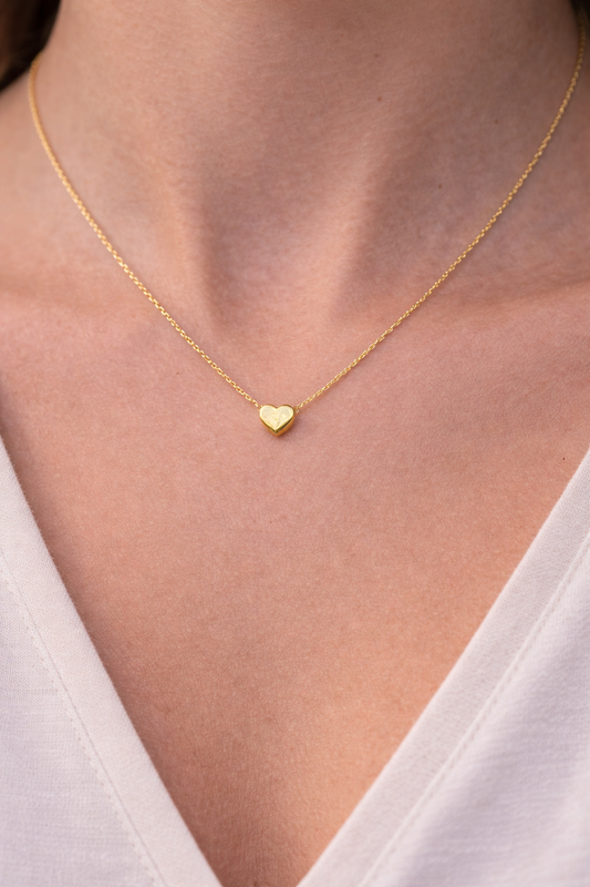 14 Ayar Altın - Minimal Kalp Kolye