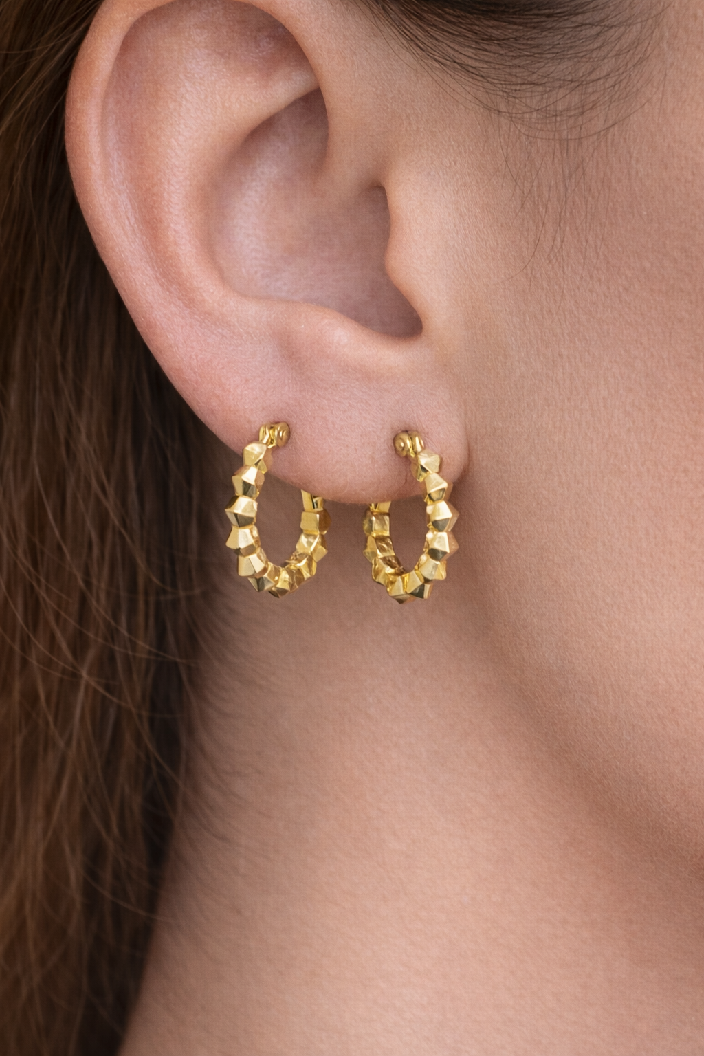 14 Ayar Altın - Bombeli Küpe