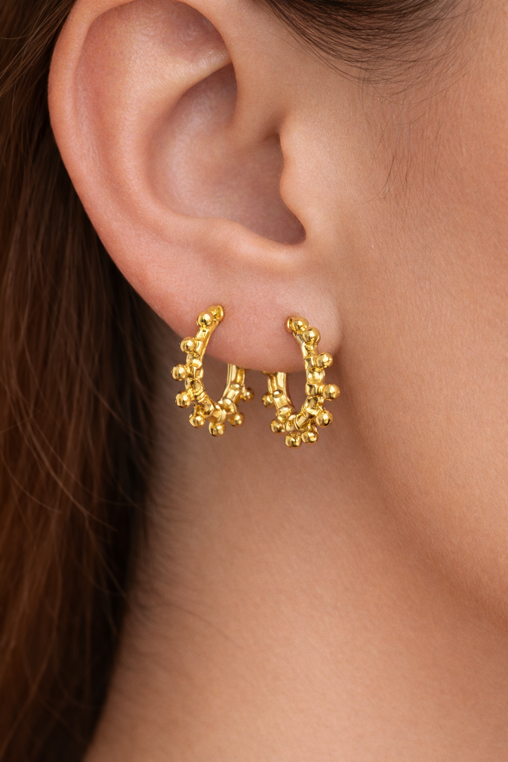 14 Ayar Altın - Nokta Halka Küpe