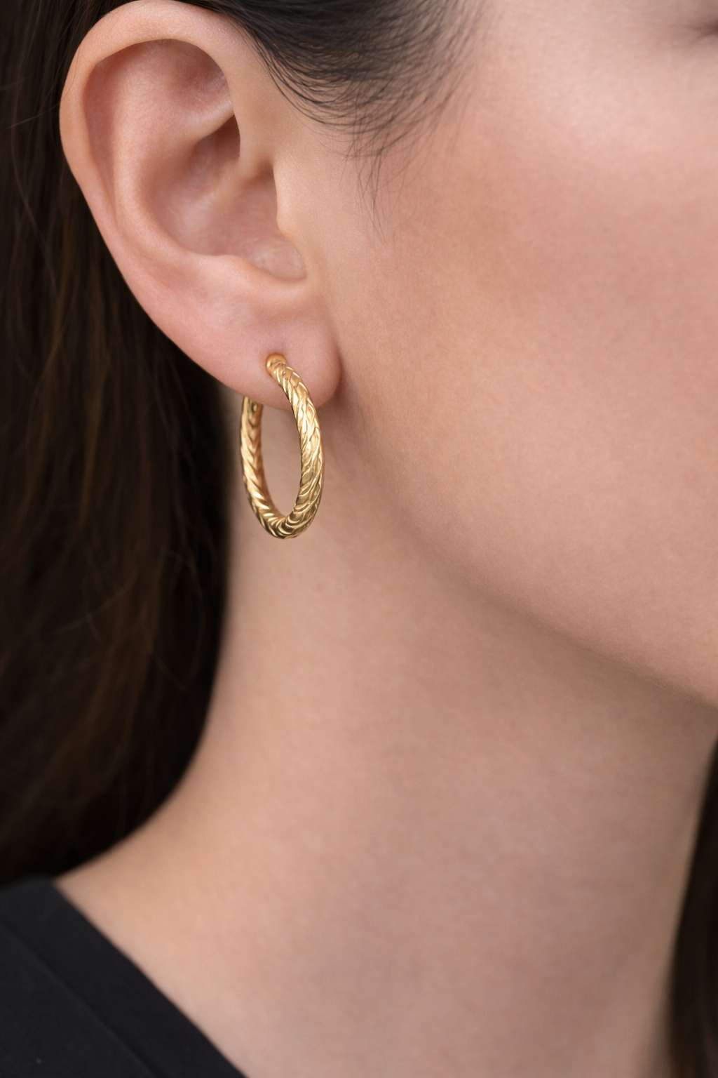 14 Ayar Altın - İstiridye Küpe