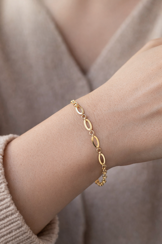 14 Ayar Altın - İtalyan Ataş Bileklik