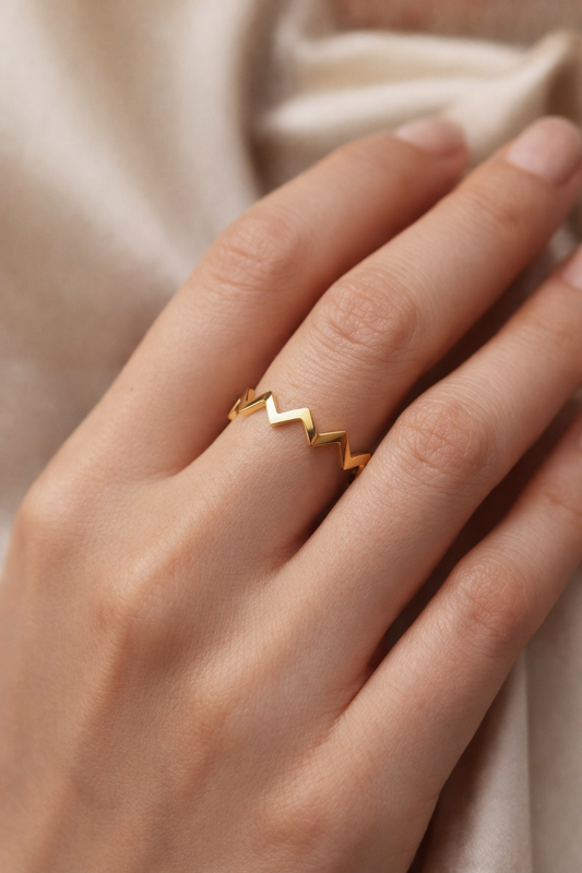 14 Ayar Altın - Zigzag Yüzük