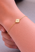 14 Ayar Altın Tekli Yonca Bileklik