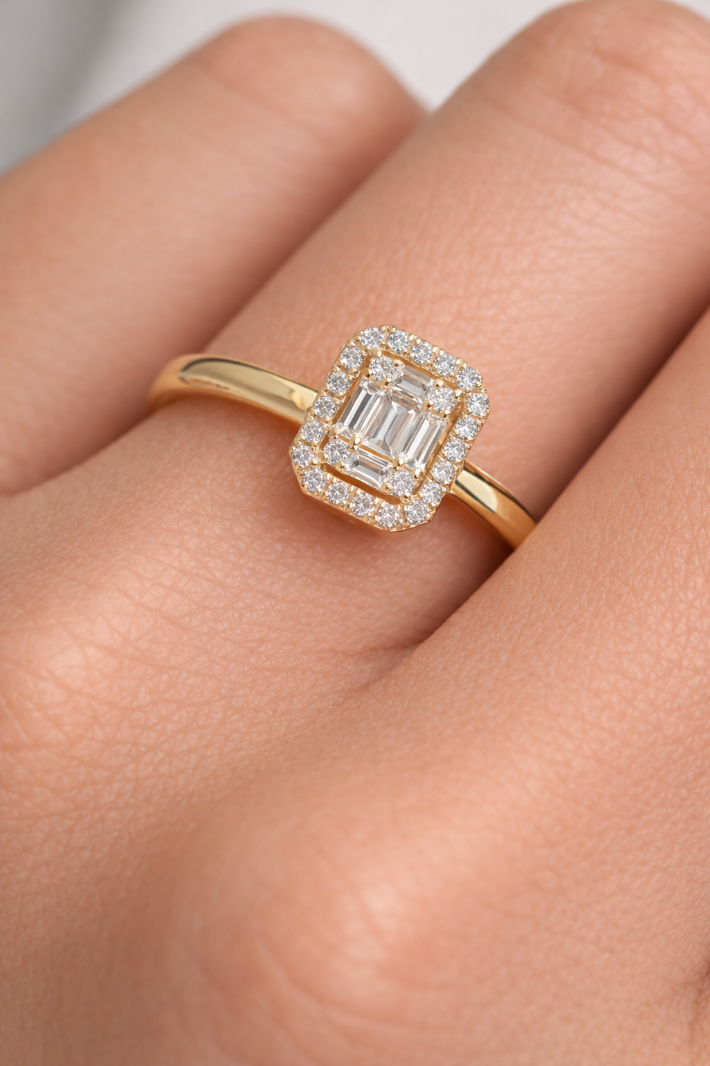 14 Ayar Altın - Gold Baget Yüzük