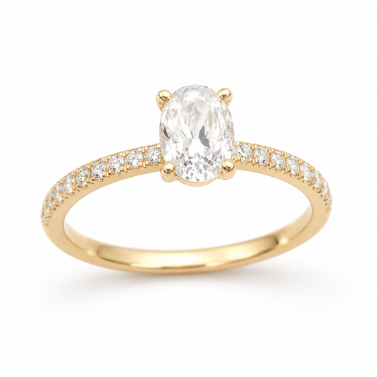 14 Ayar Altın 1.20ct Oval Yüzük