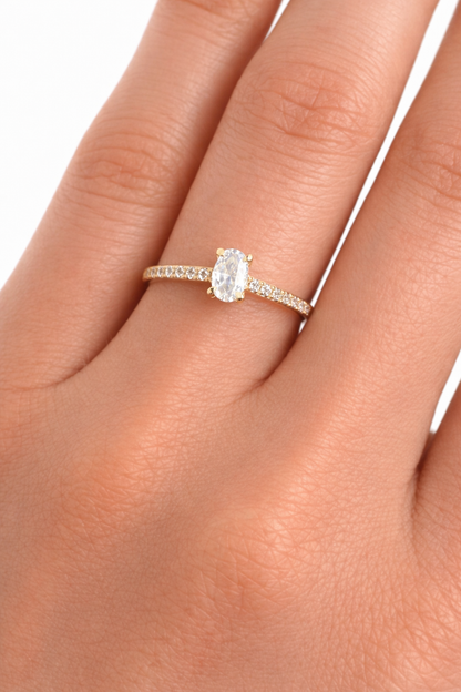 14 Ayar Altın -1.20ct Oval Yüzük