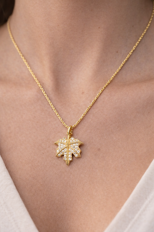 14 Ayar Altın - Yaprak Kolye