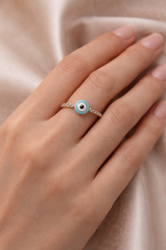 14 Ayar Altın - Nazarboncuklu Yüzük