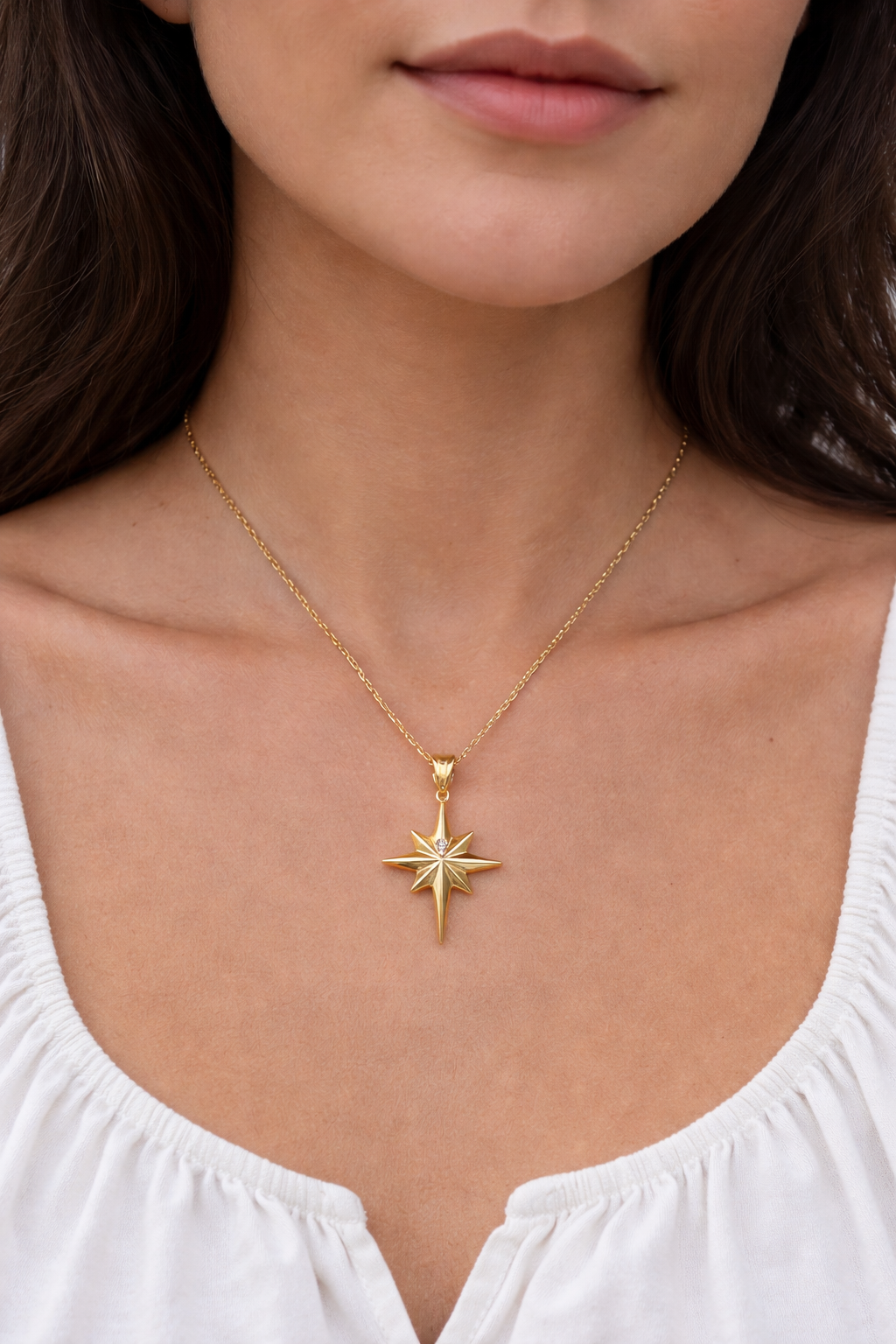 14 Ayar Altın - Kutup Yıldızı Kolye