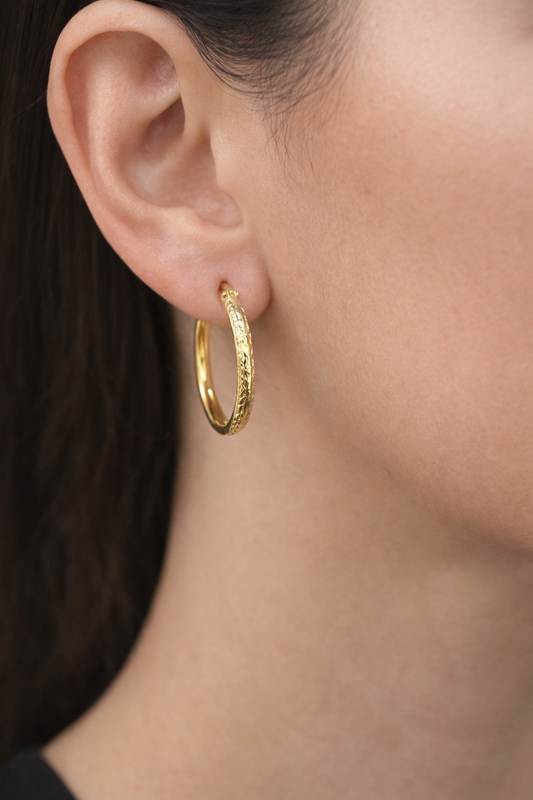 14 Ayar Altın - Düz Halka Küpe