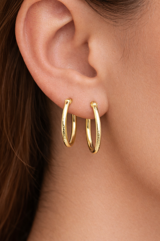 14 Ayar Altın - Vintage Halka Küpe