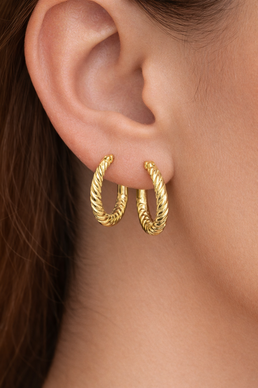 14 Ayar Altın - İstiridye Küpe