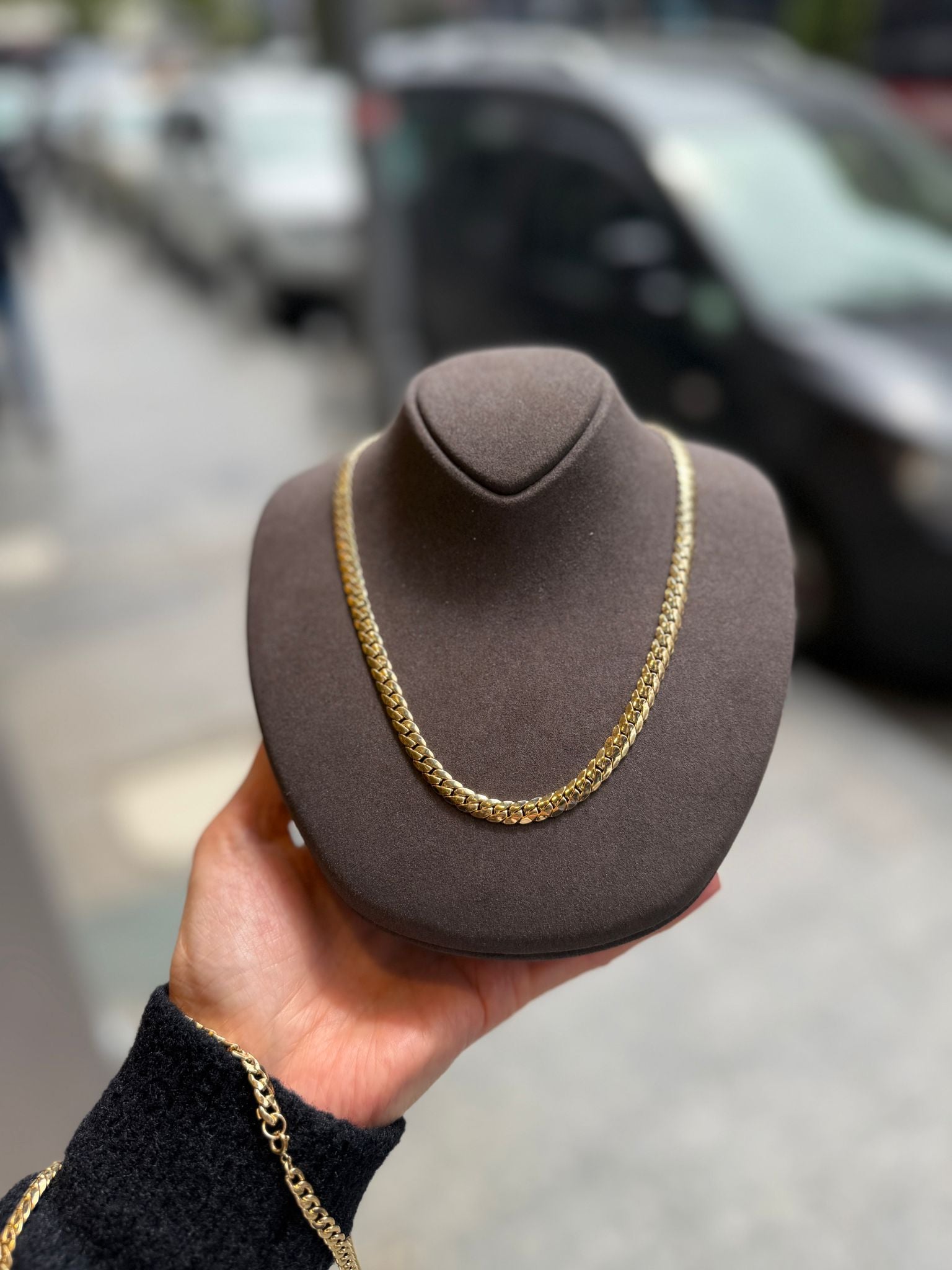 14 Ayar Altın Parlak Gurmet Zincir 50 cm — detay görünüm 2